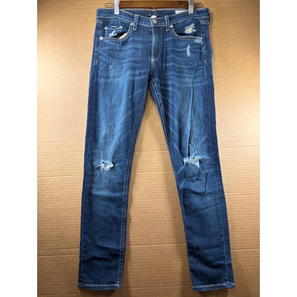 Rag & Bone Collette Capri Jeans Womens 28x25 Blue Distressed Skinny Stretch Deni